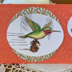 House Mouse Hummingbird Express slimline card