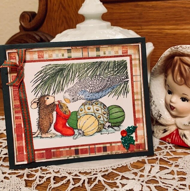 Christmas House Mouse Parakeet gift card