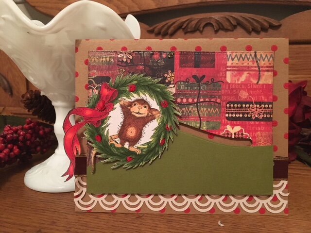 Christmas House Mouse Slider Card