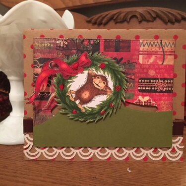 Christmas House Mouse Slider Card
