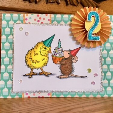 Stampendous House Mouse Birthday Chick