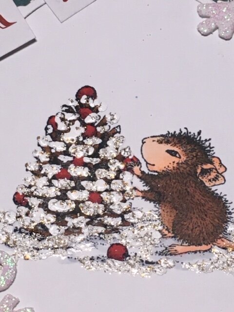 House Mouse Berry Christmas Card