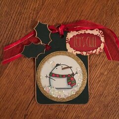 Paper Smooches tag with Christmas card