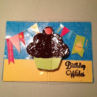 Clear Scraps Send It Clear Card Birthday Cupcake
