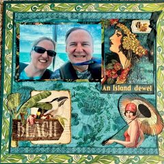 Graphic 45 Tropical Travelogue Mixed Media Layout