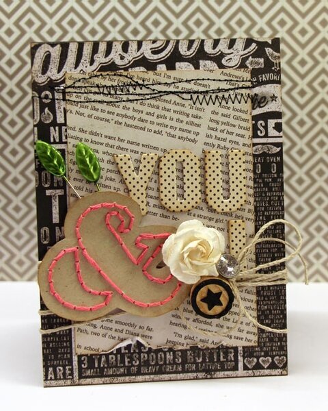 You &amp; I Hand Stitched Accent Card