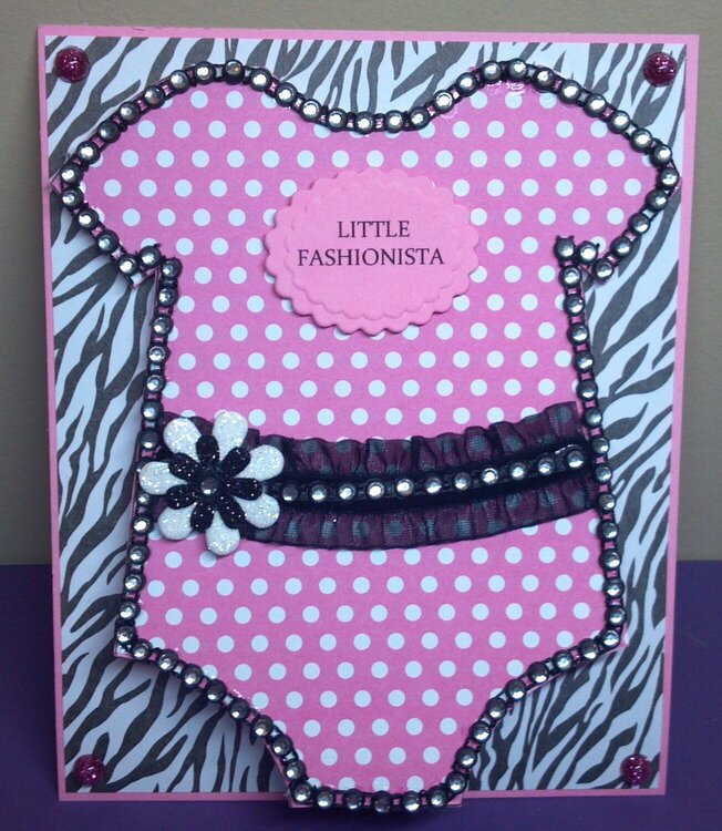 Little Fashionista Onesie Baby Shower Card