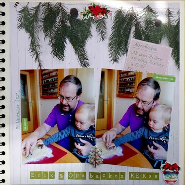 Erik and Opa baking cookies