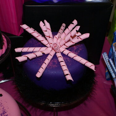 Close up of purple cake