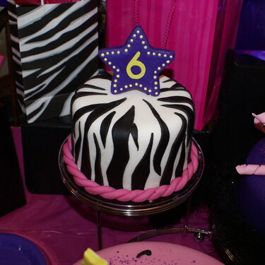 Close up of zebra cake