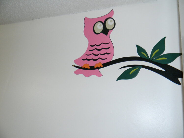 Vinyl Owl in corner of scraproom