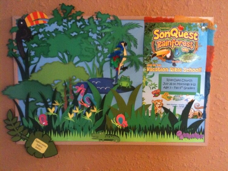 Bulletin Board to Promote Rain Forest VBS