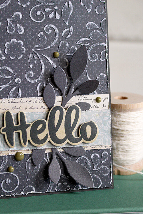 Hello, embossing with a stencil