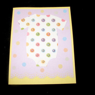 Baby onesie card w/ colored pearls