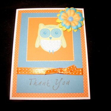 Owl thank you card