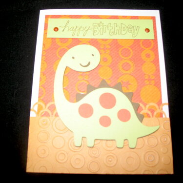 Funky dino bday card