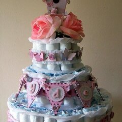 Diaper Cake and Banner
