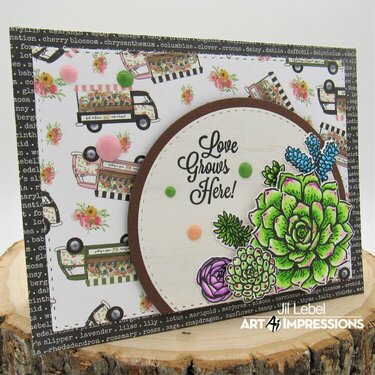 Love Lives Here Succulents Card