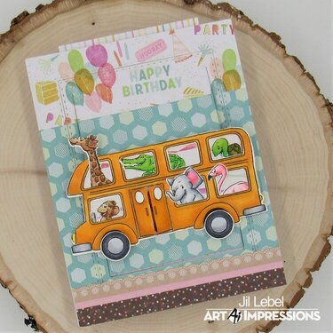 Bus Cubbies Surprise Slider Card