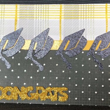 Congrats card - black and gold/glitter