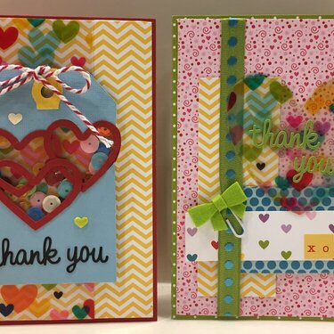 Multicolored hearts cards