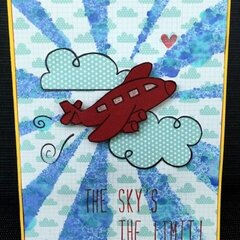 Lawn Fawn Graduate Card: Sky's the Limit Airplane