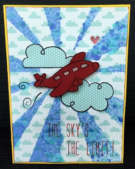 Lawn Fawn Graduate Card: Sky&#039;s the Limit Airplane