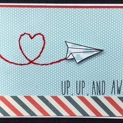 Lawn Fawn Graduate Card: Up and Away Stitched Heart