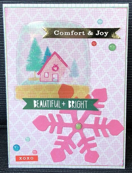 Comfot &amp; Joy Crate Paper Snow and Cocoa card