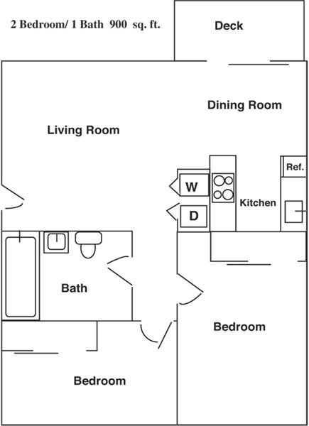 2 Bedroom Floor Plan