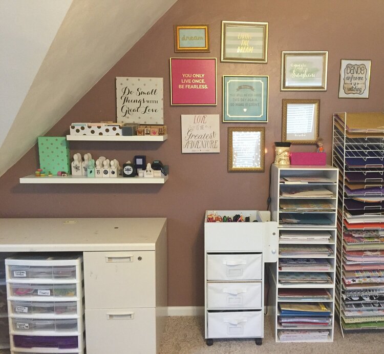 Collage Wall and Paper Storage!