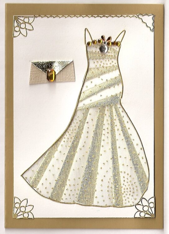 Iris folded gown card.