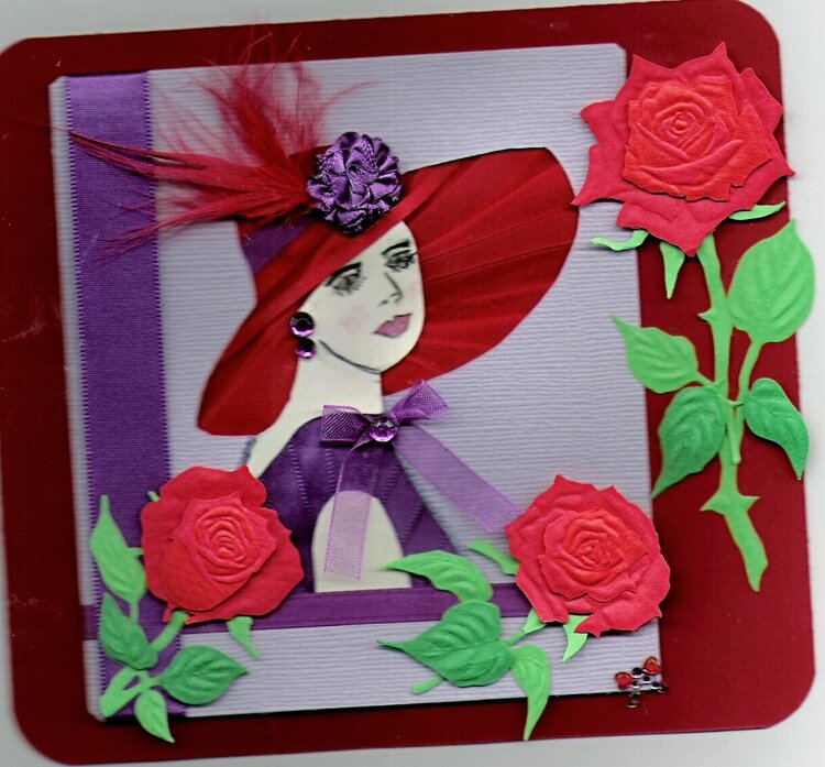 Red Hat Challenge entry card. Pattern  by Ria.