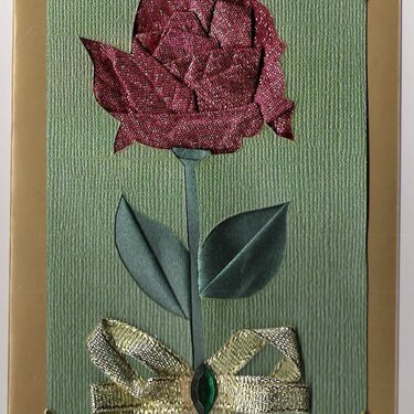 Fancy Folded/Iris folded Christmas rose. Pattern by Ria.