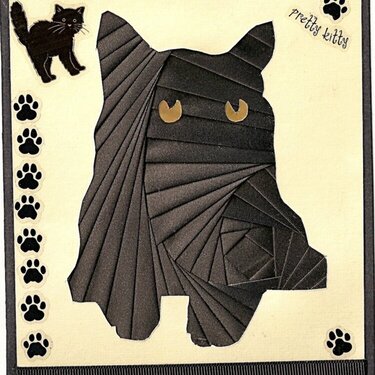 Iris folded cat card