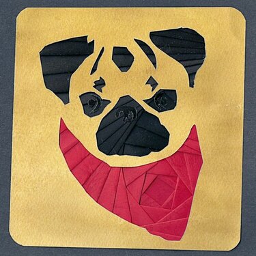 Pug Dog Iris folded card