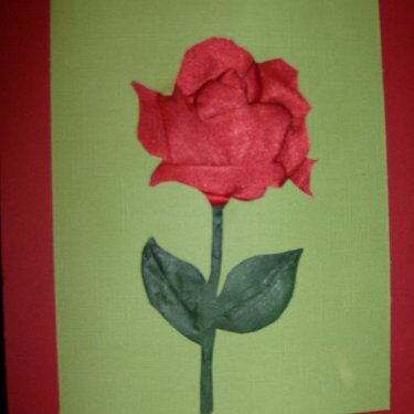 Fancy Folded( Iris folded rose in Red velvet ribbon)