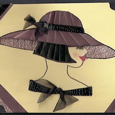 Pretty hat lady card.