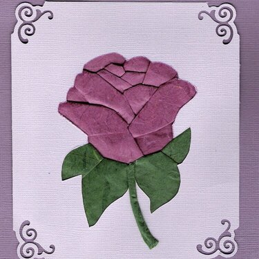 Fancy folded rose card.