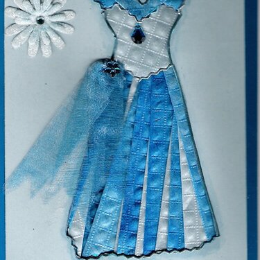Fancy Folded/Iris folded dress card.