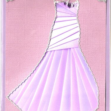 Opal pink Iris folded Gown card.
