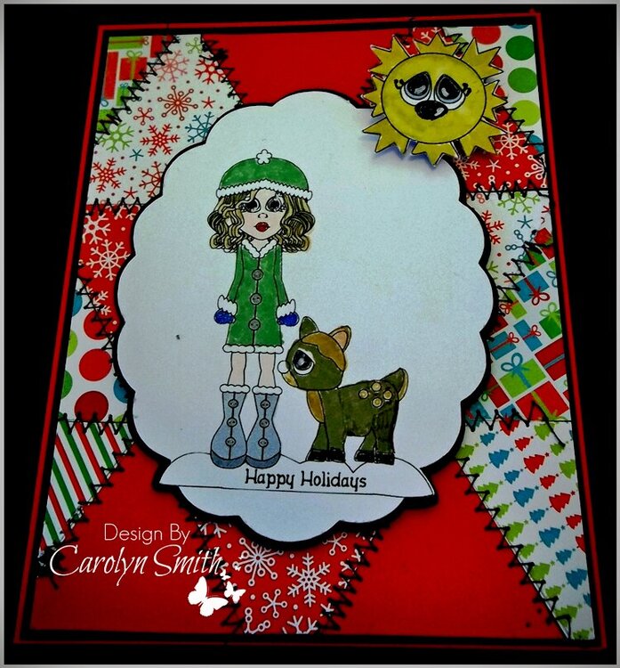 Samantha and Rudolph Christmas Card