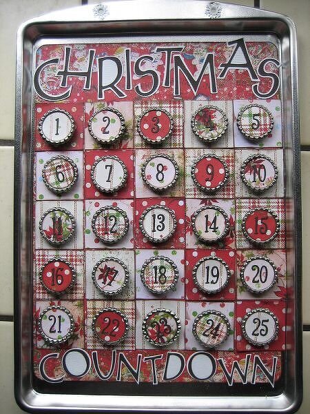 Christmas Countdown Altered Cookie Sheet