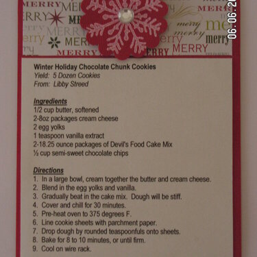Recipe Card for Christmas 2008 Cookie Exchange