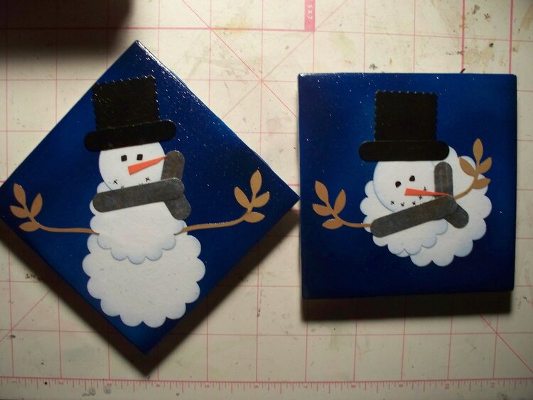 Tile Coasters - Snowmen
