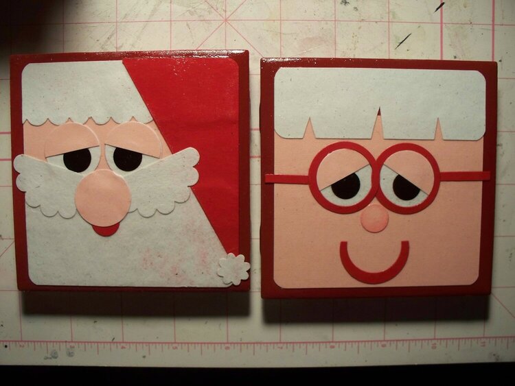 Tile Coasters - Santa