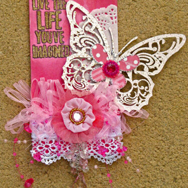 Pink Butterfly Tag