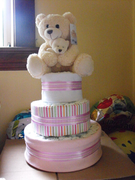 1st attempt at a Diaper Cake