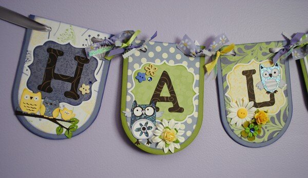 Little Girl Owl Themed Banner