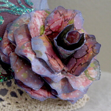 Handmade flower on tag #1 for Martica&#039;s Tag/Lace Swap